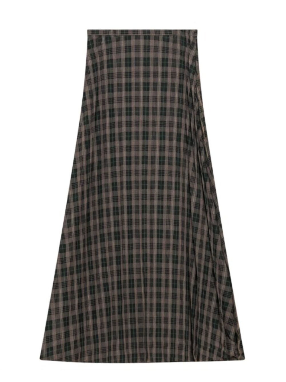 Vivid Plaid Accordion Pleated Midi Skirt Green Black Size M NWT